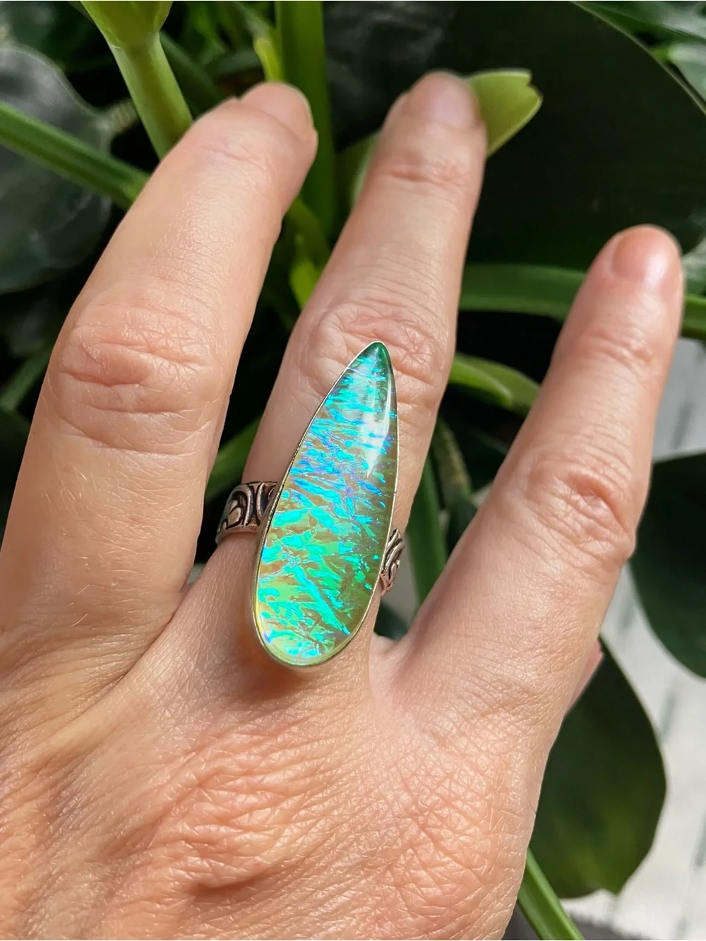 Teardrop Fairy Ring, Sterling 925, 6.25